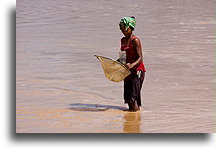 Hand Net Fishing::Central Highlands, Madagascar::