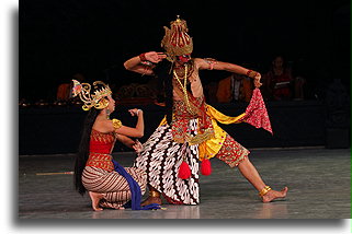 Trijata and Rahwana::Ramayana Ballet, Prambanan, Java Indonesia::