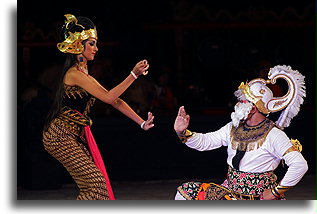 Shinta and Hanuman::Ramayana Ballet, Prambanan, Java Indonesia::