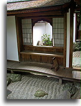Porch in Daisen-in::Daisen-in temple in Kyoto, Japan::