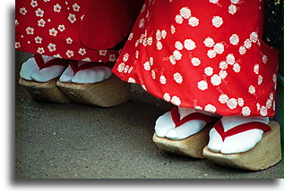 Wooden Clogs::Gion district in Kyoto, Japan::