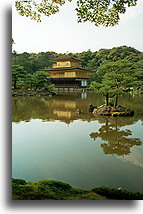 Golden Pavilion::Kinkaku-ji temple in Kyoto, Japan::