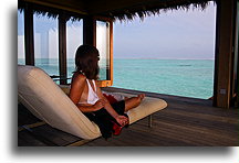 Widok na atol::Wyspa Rangali, Malediwy::