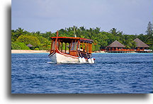 Mała łódź::Wyspa Rangali, Malediwy::