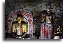 Buddha and Hindu Vishnu::Dambulla, Sri Lanka::