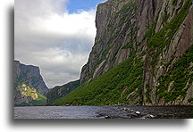 Western Brook Pond Cliffs::It was a fjord long time ago, but today it is not connected directly with the ocean anymore::