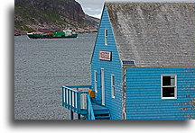 Blue House by the water::Saint-Pierre and Miquelon::