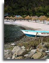 Wodna taksówka na plaży::St. Lucia, Karaiby::