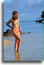 Stojąc na plaży::Moorea, Polinezja Francuska::
