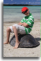 Sitting on Turtle Shell::Boy::