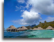 Water and Bungalows::Moorea, French Polynesia::