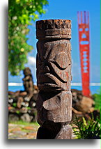 Wooden Ti'i::Moorea, French Polynesia::