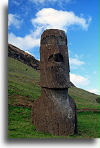 Statue at Rano Raku #1::Easter Island::