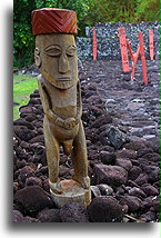 Wooden Tiki::Tahiti, French Polynesia::