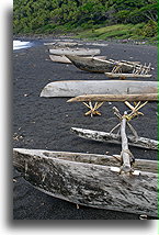 Outrigger Canoes::Tanna Villages, Vanuatu, South Pacific::