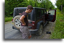 Our first flat tire::Maine, USA::