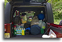 Jeep packed in a very chaotic way::New Hampshire, USA::