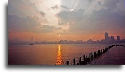 Old Pier at Sunrise::New York City, USA::