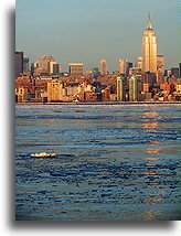 Ice Floe on the Hudson River::New York City, USA::
