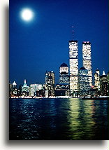 Full Moon and WTC::New York City, USA::
