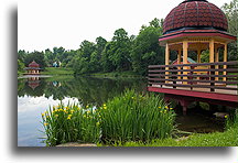 Statues by the Lake::New Vrindaban, WV, United States::