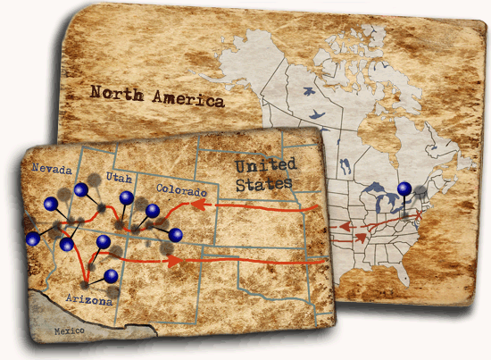 In Search of the Spirit of the Wild West - Expedition Map