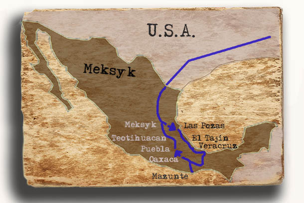 Mezoameryka - mapa wyprawy