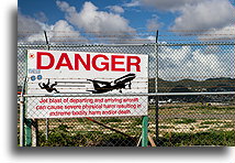 Jet Blast Danger::Maho Beach, Sint Maarten, Caribbean::