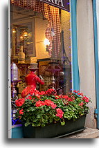 Okno z kwiatami::Montmartre, Paryż, Francja::