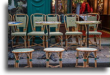 Paryskie Café::Montmartre, Paryż, Francja::