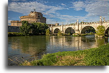 On the right bank of the Tiber::Castel Sant'Angelo, Rome, Italy::