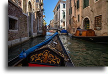 Gondola with a cabin::Venice, Italy::