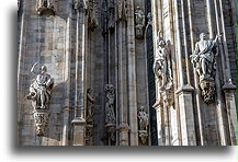 Statues in the Façade::Milan Cathedral, Italy::