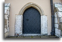 Gotyckie wejście do Synagogi Starej::Krakowski Kazimierz, Polska::