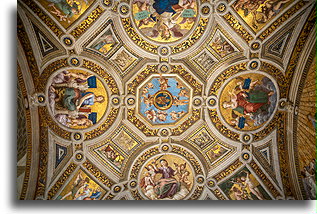 Ceiling in Room of the Signatura::Raphael Rooms, Vatican::