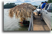 Motorboat Engine Drives the Ferry::Sayaxché, Guatemala::
