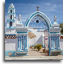 Wiejski kościół::Españita, Tlaxcala, Meksyk::