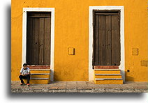 Boy on the steps::Izamal, Yucatán, Mexico::