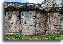 Bas-relief::Mayapán, Yucatán, Mexico::