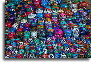 Colorful Mexican Skulls::Oaxaca, Mexico::