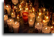 Lit Candles::San Lorenzo Zinacantán, Mexico::