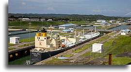 Oil Tanker Cargo Ship::Agua Clara Locks, Panama::