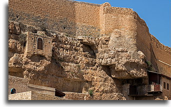 Surrounded by Wall::Mar Saba Monastery, Palestinian territory::