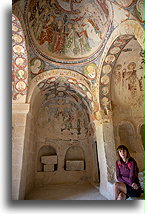 Small cross-shaped church::El Nazar Church, Cappadocia, Turkey::