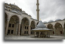 Mosque Courtyard::Fatih Mosque, Istanbul, Turkey::