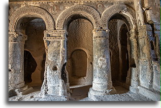 Row of Columns::Selime Cathedral, Cappadocia, Turkey::