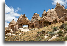Rock Dwellings in Zelve::Zelve Valley, Cappadocia, Turkey::