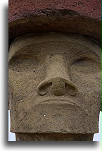 Moai Face and Pukao::Easter Island::