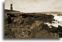 Statue on the Shore::Easter Island::