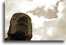 Single Statue at Tongariki::Easter Island::